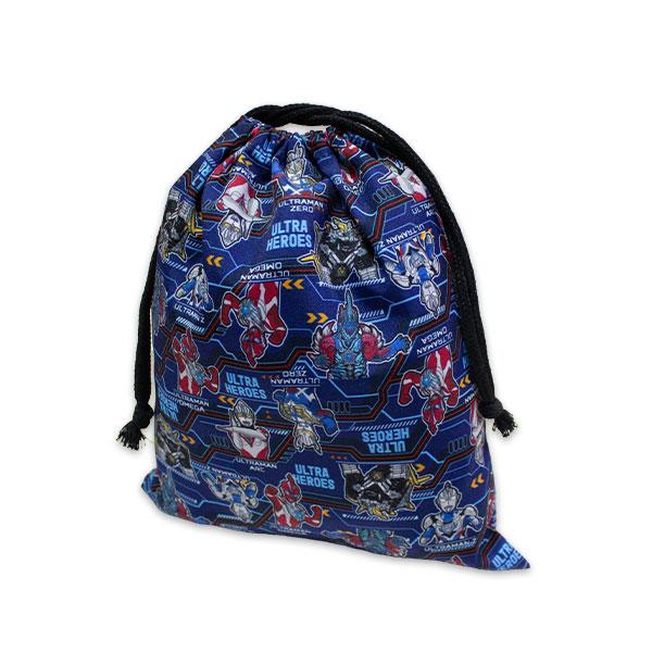 巾着 きんちゃく 袋 コップ袋 小物入れ かばん ナフキン袋 ランチクロス袋 ウルトラマン オメガ ULTRAMANOMEGA最新柄の巾着Sになります。ハーモニカ入れ（小さな楽器など）やナフキンを入れてランドセルにつるしたりとその時の用途に...