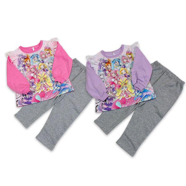 パジャマ ルームウェア 長袖 子供パジャマ キッズパジャマ 女児 女の子 部屋着 寝間着 長T 長袖パジャマ 光るパジャマ キミとアイドル プリキュアあったか裏起毛の光るパジャマになります。パジャマの裏側は肌にやさしい綿100％になっており...