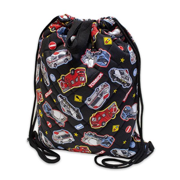 キルトナップ キルトバッグ ナップサック 手提げバッグ かばん 体操服 トミカ TOMICA タカラトミー 日本製最新柄のキルトナップサックになります。リュックサックのように背負ったり肩掛けショルダーのようにナナメ掛けにしてみたりまた手持ち...