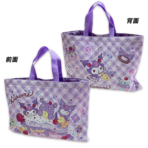 レッスンバッグ トートバッグ 手提げバッグ お稽古 かばん bag クロミ kuromi サンリオ Sanrioレッスンバッグになります。ポリエステル素材なので軽くて丈夫でシワが寄りにくく速乾性が高いところが特徴です♪【サイズ】●　本体　　...