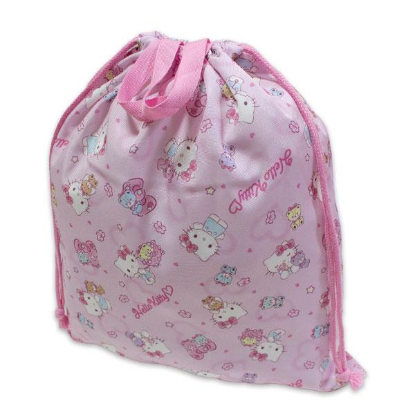 巾着 きんちゃく 袋 小物入れ かばん 体操服袋 上靴袋 上履き袋 給食エプロン袋 ハローキティ キティ HELLO KITTY サンリオ Sanrio最新柄の巾着Lになります。体操服・給食エプロン・上履き等入りますよ。【サイズ】約H385...