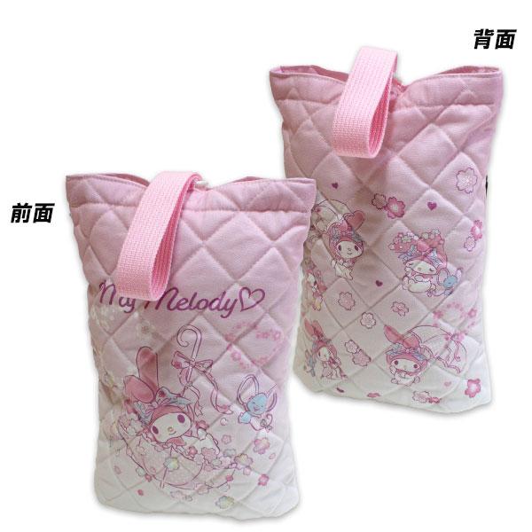 上靴入れ 上履き入れ キルトシューズケース シューズバッグ マイメロディ MY MELODY サンリオ Sanrio 日本製最新柄のシューズケースになります。マチもあり持ち手部分をパーツに通すだけの簡単開閉タイプです。（例：上履き・体操シュ...