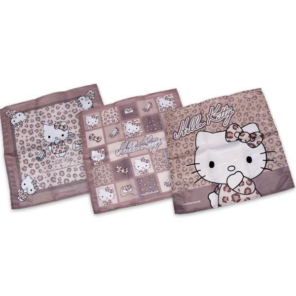 送料無料 ハローキティ ランチクロス3枚組 豹柄 約43×43cm ランチ