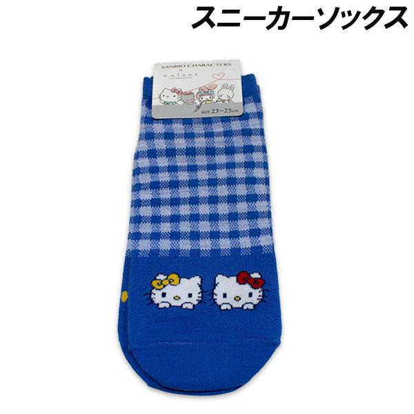 サンリオ スニーカーソックス ハローキティ チェック柄 23-25cm 靴下