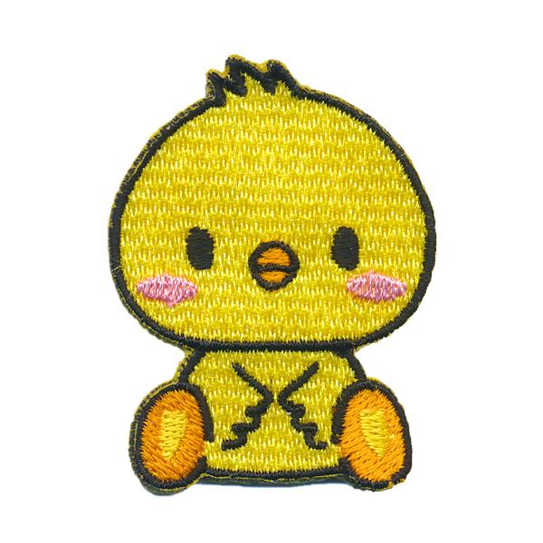 おすわり ひよこ ワッペン / ヒヨコ / 刺繍ワッペン アップリケ