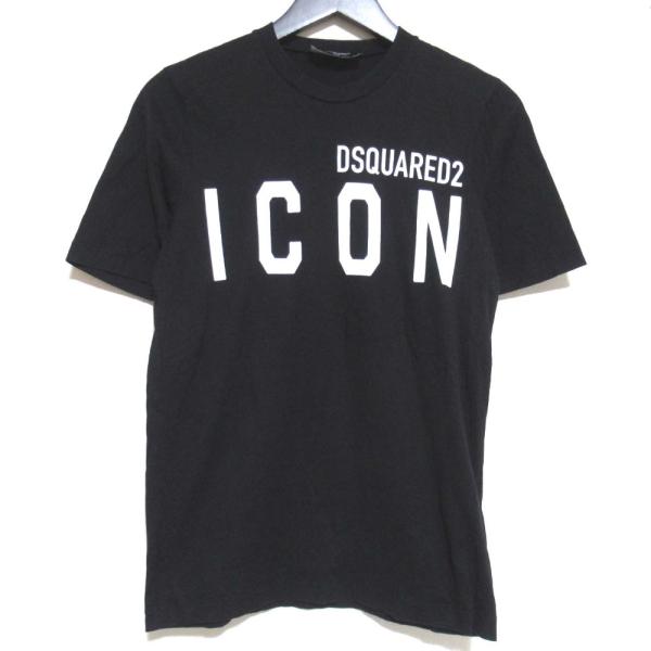 DSQUARED2 - 美品 20SS DSQUARED2 ディースクエアード ICONプリント クルーネック ショートスリーブ 半袖 Tシャツ カットソー XXS ブラック レディース 古着 中古 USED DSQUARED2 美品 20SS ディースクエアード ICONプリント クルー