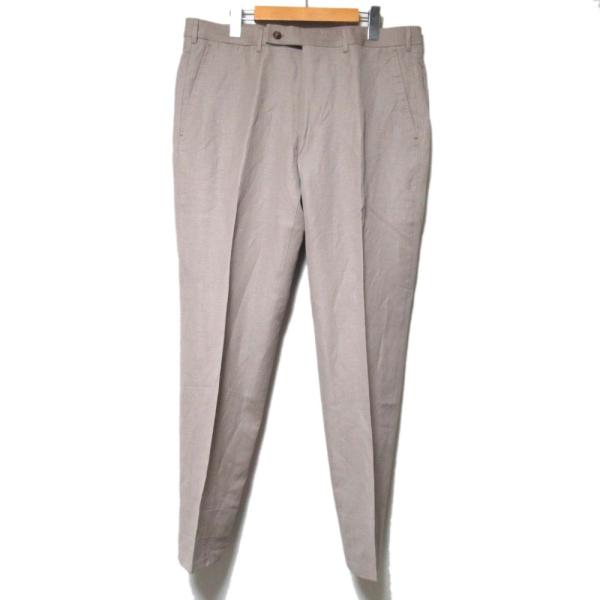 未使用 ゼニア 50サイズ ホワイト プリーツ付きスラックス コットン リネン ZEGNA 新品同様 ゼニア CENTOVENTIMILA ウールリネン スラックス