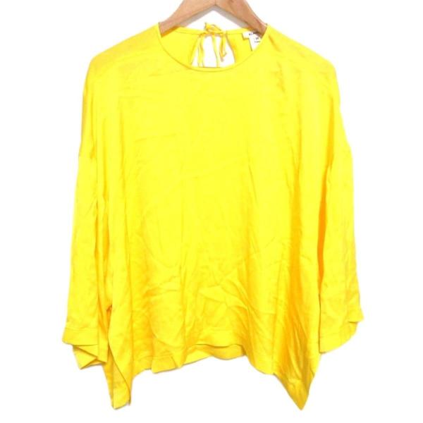 未使用 BLAMINK ブラミンク シルク ストレッチワイドブラウス 7921-230-0162 36 イエロー レディース 古着 中古 USED BLAMINK 未使用 ブラミンク シルク ストレッチワイドブラウス 7921-230
