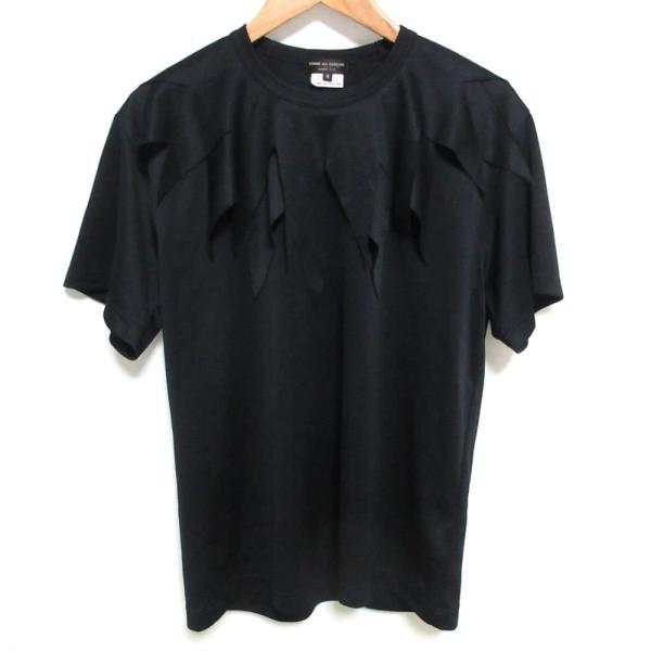 COMME des GARCONS HOMME PLUS - 美品 23SS COMME des GARCONS HOMME PLUS コムデギャルソンオムプリュス ピエロカラー 半袖 Tシャツ カットソー PK-T023 M ブラック メンズ レディース 古着 中古 USED COMME des GARCONS HOMME PLUS 美品 23SS コムデギャルソンオム