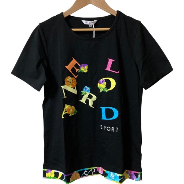 LEONARD - レオナールスポーツ 0538504  Tシャツ L イエロー フラワー 時計 ITNAJKUFDM3G LEONARD SPORT 未使用 レオナール スポーツ フラワー刺繍 ロゴプリント