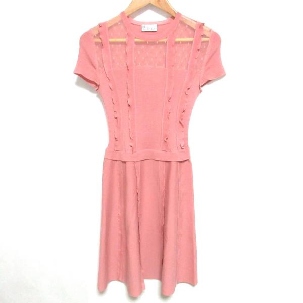 RED VALENTINO 美品 レッドヴァレンティノ 半袖 ひざ丈 シアー 