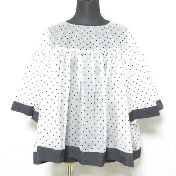 美品 yori ヨリ ドットオーガンジーブラウス 五分袖 プルオーバー フレア シアーシャツ F ホワイト系 レディース 古着 中古 USED Yori 美品 yori ヨリ ドットオーガンジーブラウス 五分袖 プル