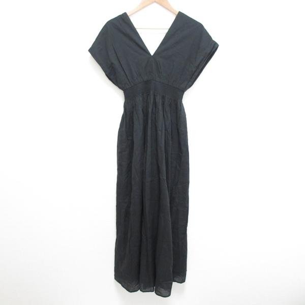 【中古】マリハ 夏の光のドレス フレアワンピース マキシ ロング フレンチスリーブ ノースリーブ Vネック カーキ MARIHA（マリハ） 良品 夏の光のドレス フラワーレース Vネック