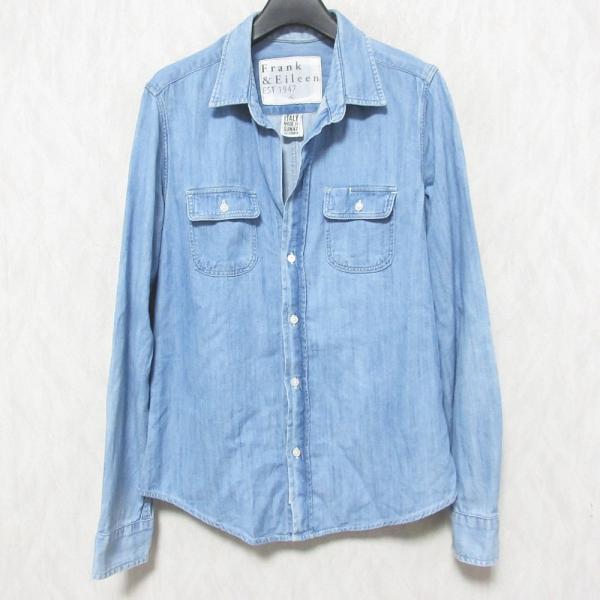 【美品】 Frank＆Eileen 長袖 スキッパー シャツ XXS 青ピンク Frank&Eileen - フランク&アイリーン シャツ スキッパー 長袖