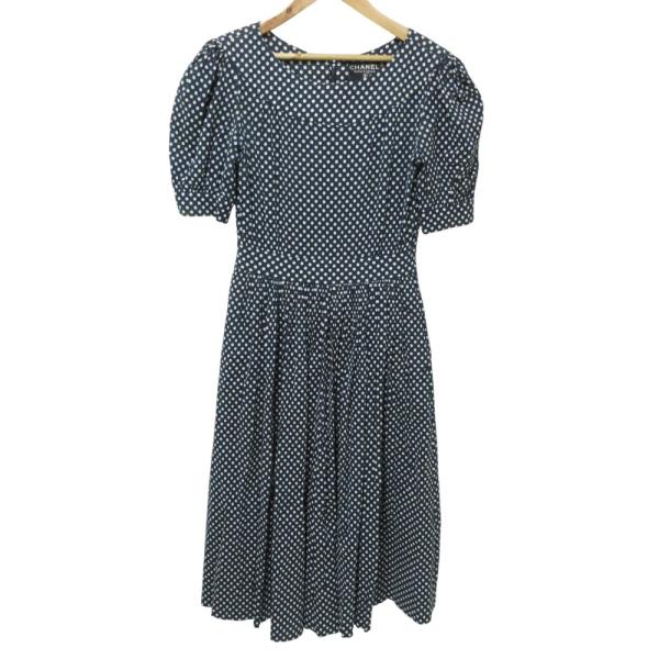 CHANEL（シャネル） クリーニング済 パフスリーブ 半袖 ドット柄