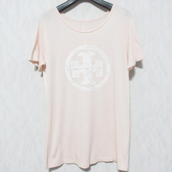 良品 TORY BURCH トリーバーチ ロゴプリント ショートスリーブ Tシャツ カットソー S ホワイト ブルー レディース 古着 中古 USED TORY BURCH（トリーバーチ） 美品 ロゴプリント ショートスリーブ 半袖