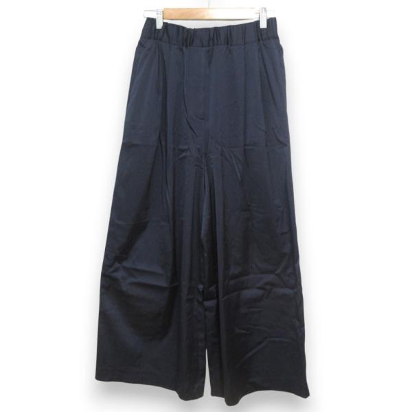 美品／ebure エブール　リネン　ツイードタックワイドパンツ　ネイビー ebure 美品 24SS エブール リネン ツイード ベスト タックパンツ