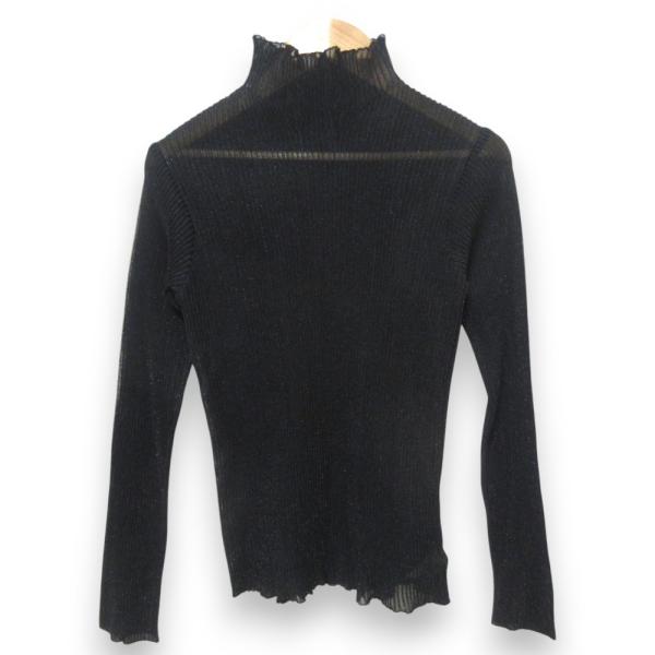 美品 25SS CFCL シーエフシーエル HYPHA LUCENT GLITTER LONG SLEEVE TOP シアーカットソー CF009KN069 サイズ1 ブラック レディース 古着 中古 USED CFCL（シーエフシーエル） 美品 25SS CFCL HYPHA LUCENT GLITTER LONG
