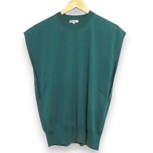美品 BLAMINK ブラミンク スリーブレス コットンニット カットソー 7918-106-0108 サイズ36 グリーン レディース 古着 中古 USED kigaeru_140863008010