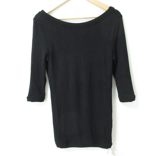 未使用 22SS BORDERS at BALCONY ボーダーズアットバルコニー HALF SLEEVE RIB TEE カットソー BA2211-2C-07 サイズ36 ブラック レディース 古着 中古 USED BORDERS at BALCONY（ボーダーズアットバルコニー） 未使用 22SS