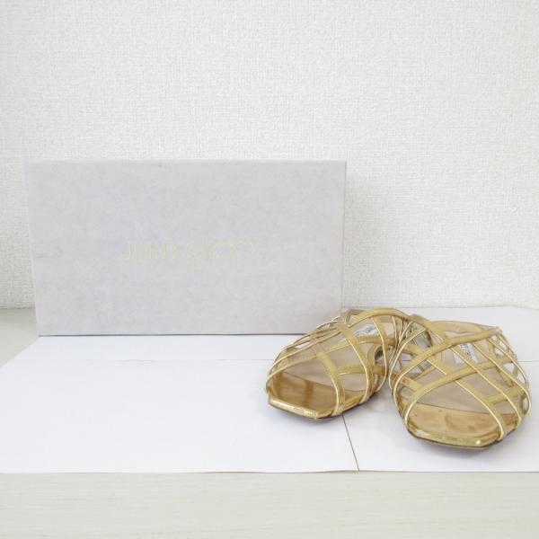 JIMMY CHOO（ジミーチュウ） 良品 スクエアトゥ フラット ミュール
