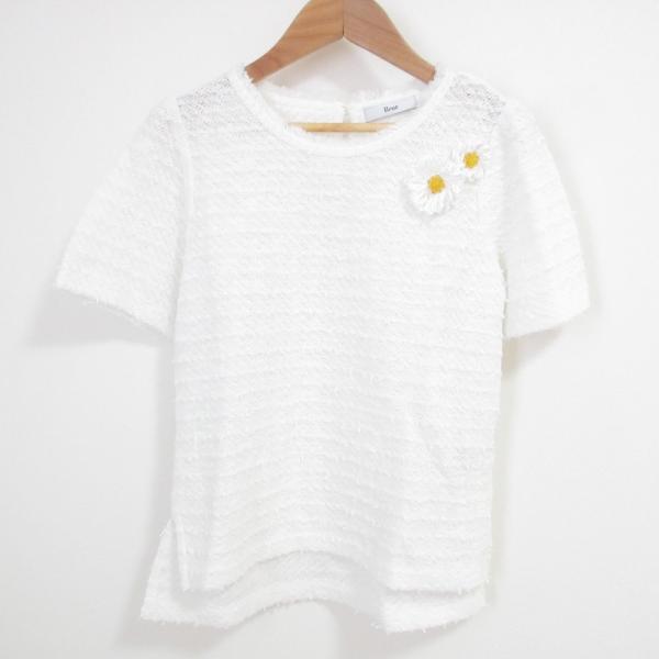 Rene（ルネ） 未使用 25SS Rene コサージュ付き 半袖 ラメニット