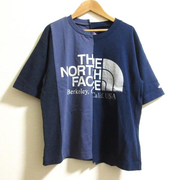 美品 THE NORTH FACE PURPLE LABEL ノースフェイス パープルレーベル アシンメトリー ロゴTシャツ N25SH117 サイズS パープルネイビー レディース 古着 中古 USED kigaeru_142726002010
