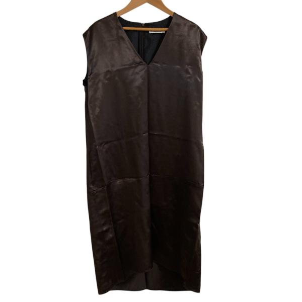 【美品】ジルサンダー ウール ノースリーブワンピース イタリア製　36 JIL SANDER 美品 ジルサンダー ノースリーブ サテン ワンピース