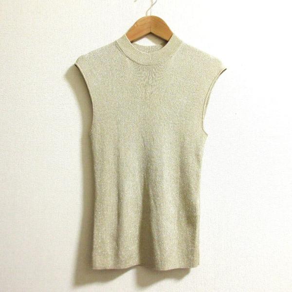 ANAYI（アナイ） 美品 ノースリーブ ラメ リブニット カットソー プル