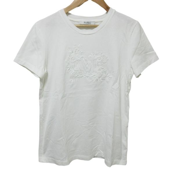 良品 23SS Max Mara マックスマーラ SACHA EMBROIDERED T-SHIRT 半袖 Tシャツ カットソー S ホワイト レディース 古着 中古 USED Max Mara（マックスマーラ） 良品 23SS Max Mara SACHA EMBROIDERED T