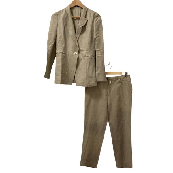 新品　未使用　アクアスキュータム　ロロピアーナ　パンツスーツ　絹 Aquascutum 美品 アクアスキュータム ロロピアーナ生地 リネン シルク