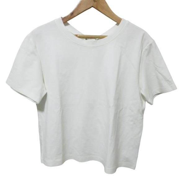美品 FOXEY NEW YORK フォクシーニューヨーク リボン サウサンプトン 半袖 カットソー 41698 42 ホワイト レディース 古着 中古