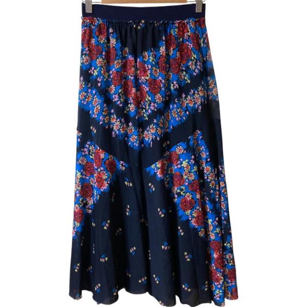 【美品】ヴィヴィアンタム フラワープリント フレアスカート パワーネット XS VIVIENNE TAM（ヴィヴィアンタム） 美品 VIVIANNE TAM フラワー