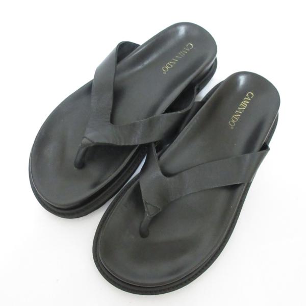 【美品】カミナンド サンダル サイズ6 CAMINANDO（カミナンド） 美品 THONG SLIDES レザー トングサンダル
