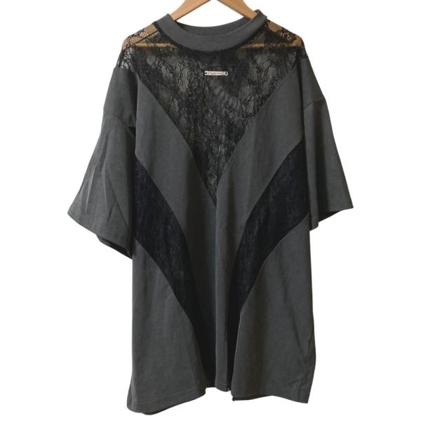 PRANK PROJECT 半袖 リブカットソー パール装飾 ブラック　新品 PRANK PROJECT（プランクプロジェクト） 良品 Pigment Lace Top