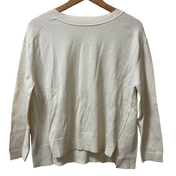 美品 MUSE de Deuxieme Classe ミューズドゥドゥーズィエムクラス 長袖 ニット カットソー セーター ホワイト レディース 古着 中古