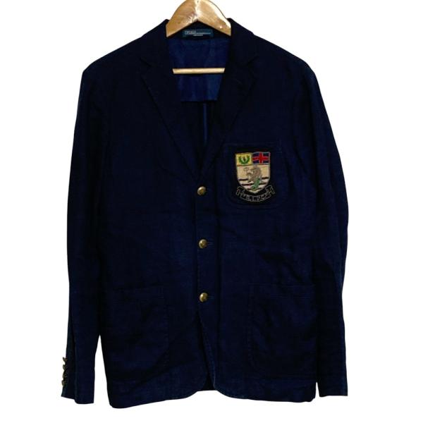 ラルフローレン　テーラードジャケット 良品 Polo by Ralph Lauren ポロバイラルフローレン 紺ブレ ワッペン