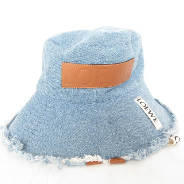 LOEWE（ロエベ） 美品 Paula's ibiza デニム バケットハット フレイド