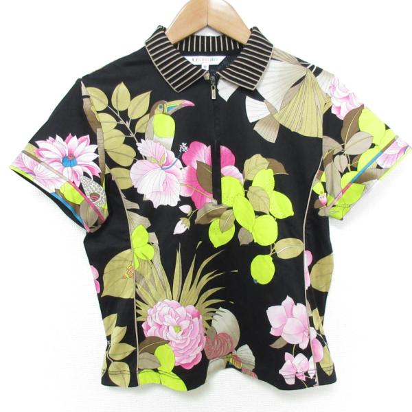 美品　LEONARD フラワープリント ポロシャツ サイズ44 LEONARD（レオナール） 美品 LEONARD SPORT レオナールスポーツ