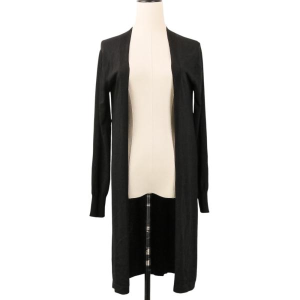 Theory - 【Theory】新品Dress Up2ロングリプカーデ黒 theory（セオリー） 美品 NEW DRESS UP2 ロングニットカーディガン S