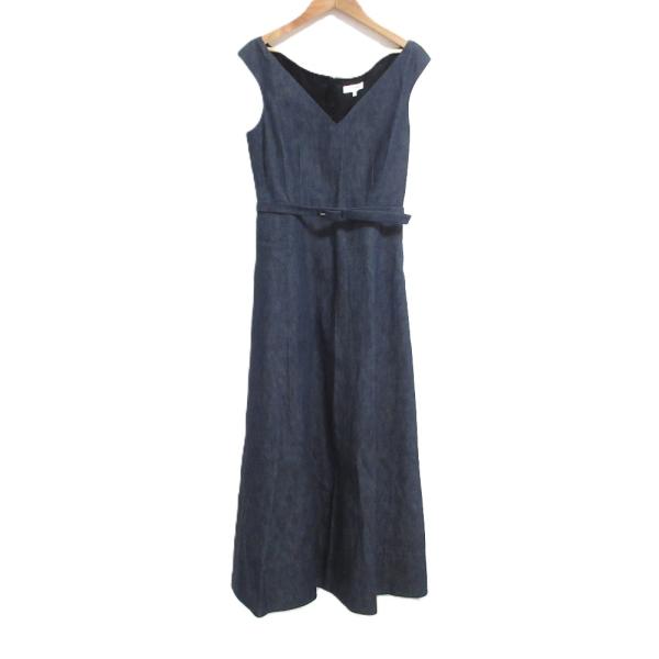 マディソンブルーデニム Vネック タイトワンピース 美品 MADISON BLUE マディソンブルー ノースリーブデニムワンピース