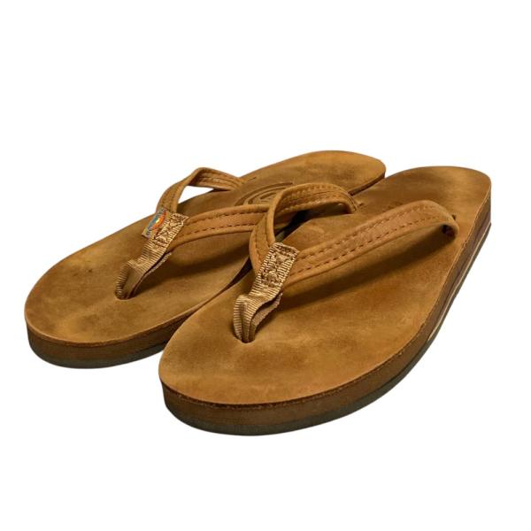 【未使用】レインボーサンダル 本革 レザー メンズM ダブルレイヤー 厚底 良品 RAINBOW SANDALS レインボーサンダル ダブルレイヤー レザー