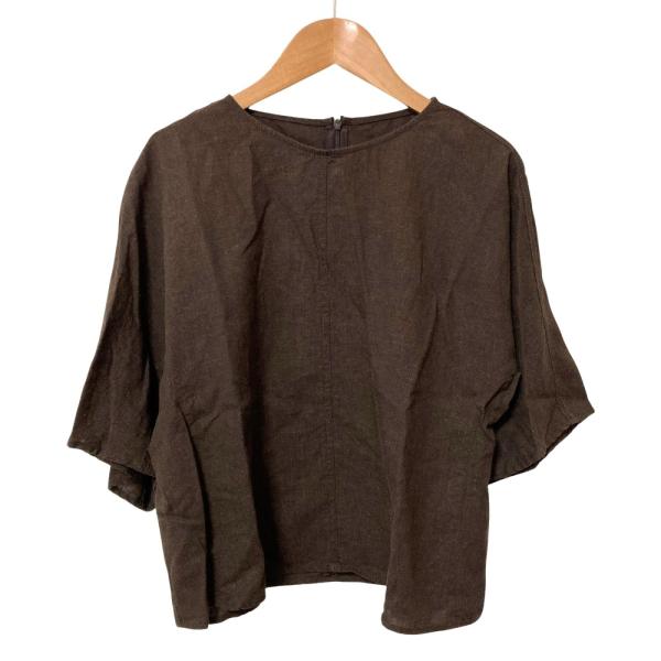 25SS Spick & Span スピックアンドスパン ハイブリッドラミーTトップス カットソー サイズF ダークブラウン レディース 古着 中古
