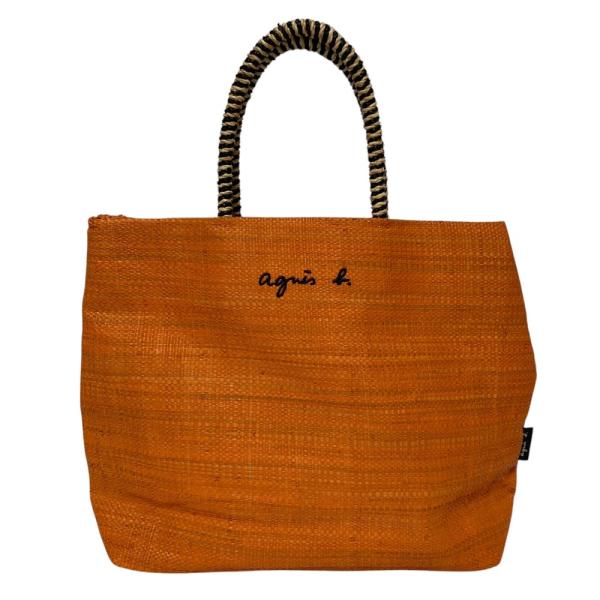 【美品】アニエスベー　ハンドバッグ agnes b.（アニエスベー） 新品同様 ラフィア ミニトートバッグ
