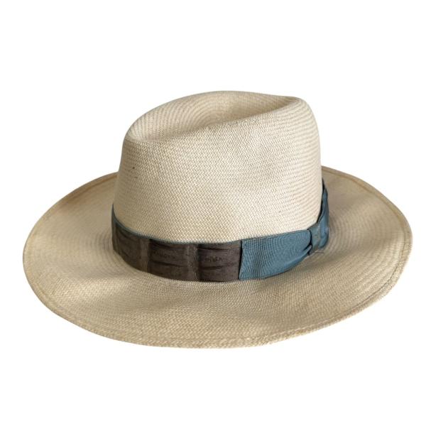 Borsalino（ボルサリーノ） 美品 クロコダイルレザー パナマハット