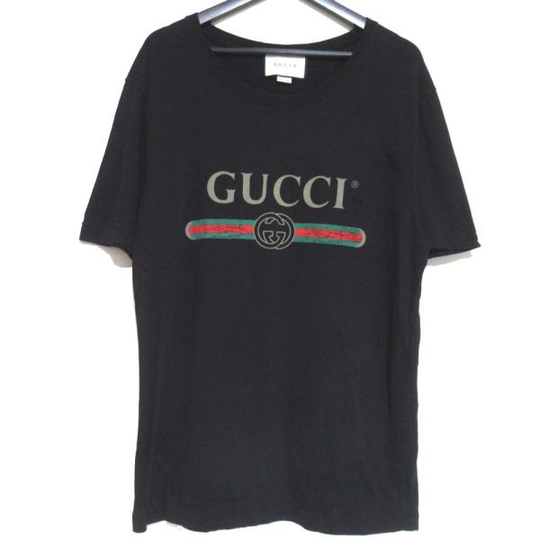 グッチ サイズ:XS  440103 X3F05 ヴィンテージロゴプリントTシャツ 中古 BS99 GUCCI（グッチ） 美品 ロゴプリント ウォッシュド オーバーサイズ 半袖
