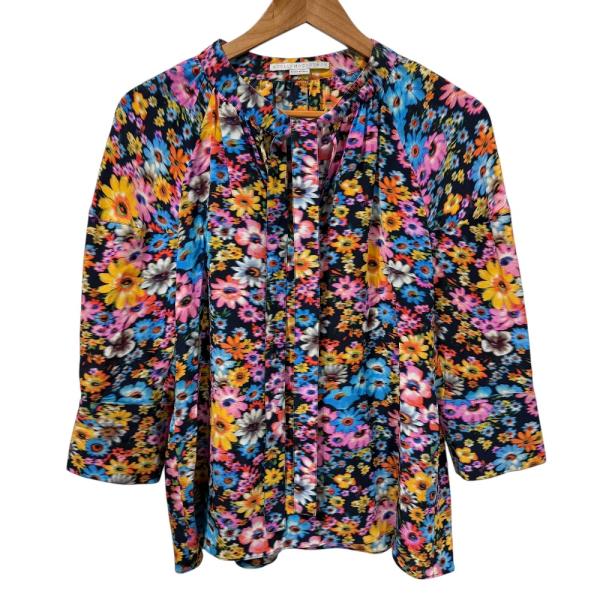 Stella McCartney - 美品 STELLA McCARTNEY ステラマッカートニー シルク100％ フラワープリント ボウタイブラウス 38 マルチカラー レディース 古着 中古 USED Stella McCartney 美品 STELLA McCARTNEY ステラマッカートニー