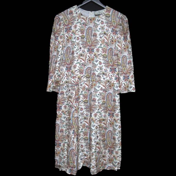ETRO Milano 七分袖ワンピース ペイズリー柄 サイズ44 ETRO（エトロ） 美品 22SS ETRO ペイズリー柄 七分袖 レーヨン