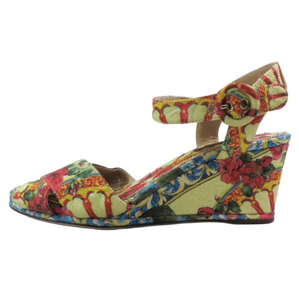 美品Dolce & Gabbana 花柄ウェッジサンダル サイズ37 DOLCE&GABBANA 未使用 ドルチェ＆ガッバーナ 花柄 サンダル