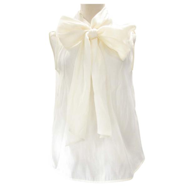 anuans 2024 洗えるボウタイリボンブラウス 白 ホワイトアニュアンス